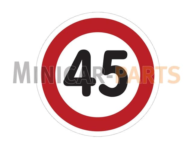 Naklejka 45 KM mikrosamochód (Ø 11cm)